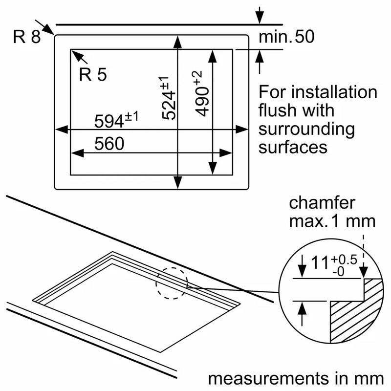 Bosch Series 6 PPP6A6B90, Gas hob (Discontinued)