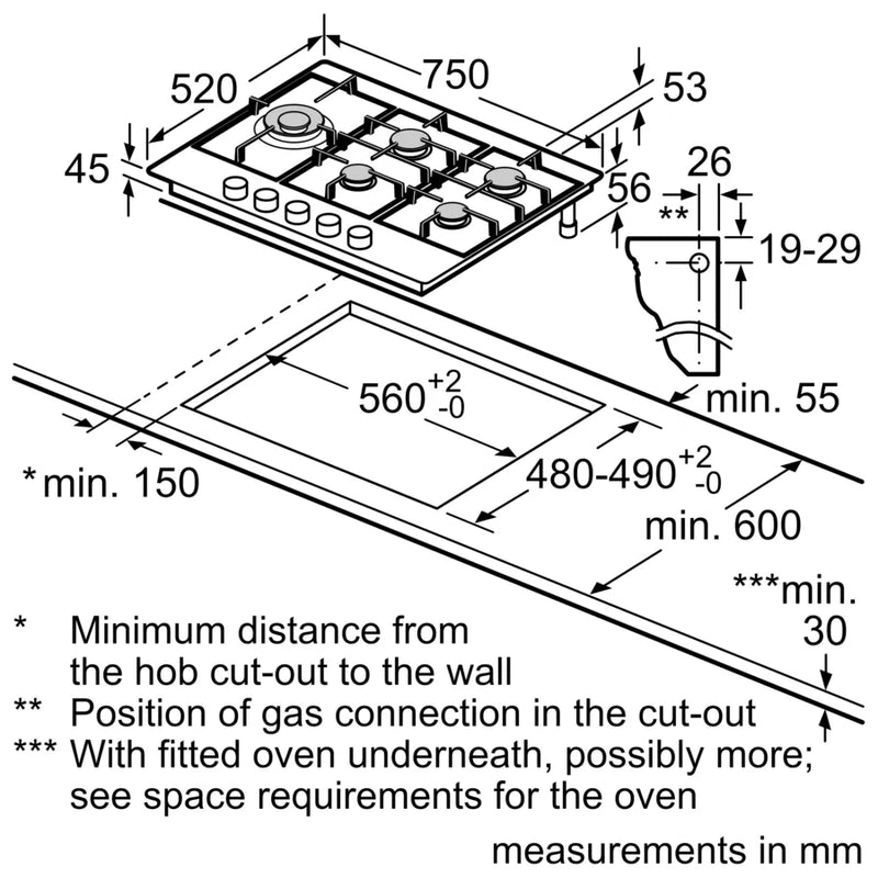 Neff N 70 T27DS79N0, Gas hob (Discontinued)