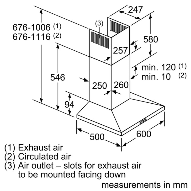 Neff N 50 D64QFM1N0B, Wall-mounted cooker hood
