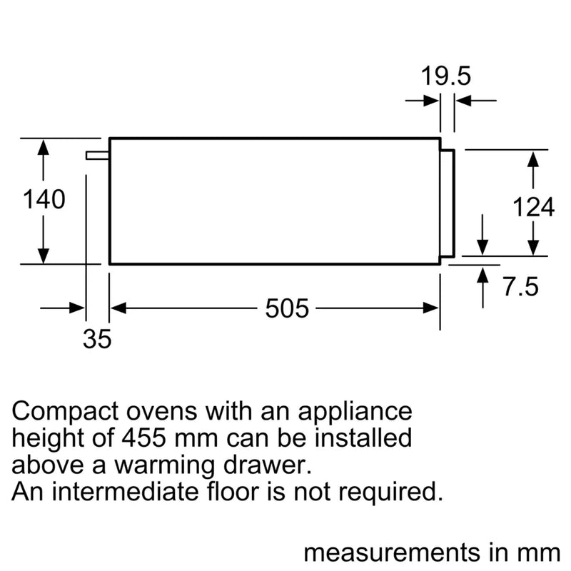 Bosch Series 6 BIC510NB0, Built-in warming drawer