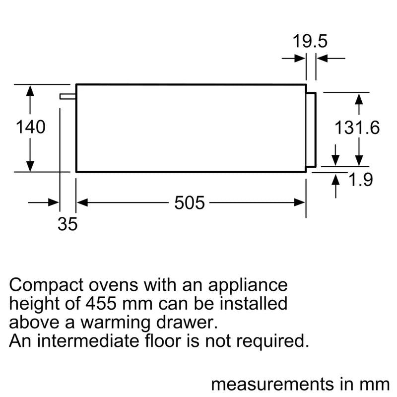 Neff N 50 N1AHA01N0B, Built-in warming drawer