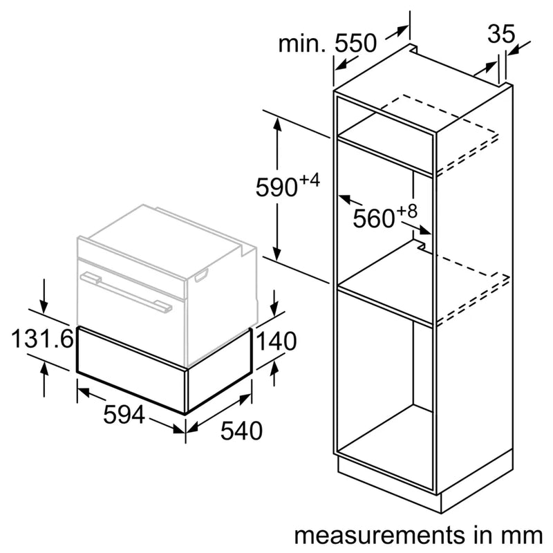 Neff N 50 N1AHA01N0B, Built-in warming drawer