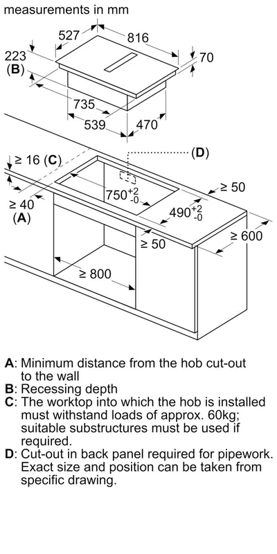 Bosch Series 8 PXX875D67E, Induction hob with integrated ventilation system