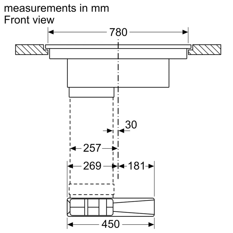Neff N 70 V58PHQ4C0, Induction hob with integrated ventilation system