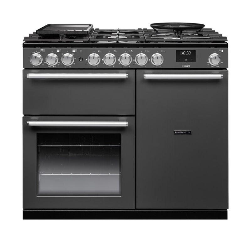 Rangemaster NEX100DFPSLT/CM1 Nexus 100 Dual Fuel Range Cooker - Slate - A Rated