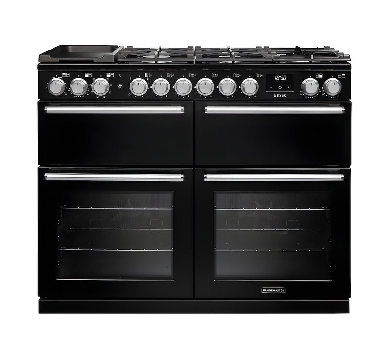 Rangemaster NEXB110DFPCBL/CM1 Nexus 110 Dual Fuel Range Cooker - Charcoal Black - A Rated