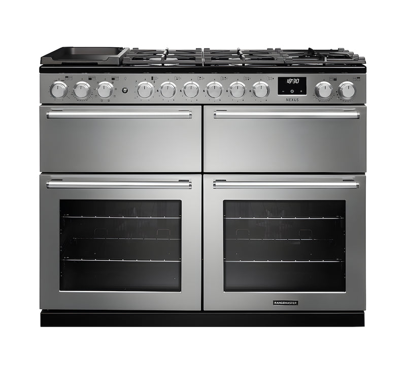 Rangemaster NEXB110DFSTST/CM1 Nexus 110 Dual Fuel Range Cooker - Stainless Steel - A Rated