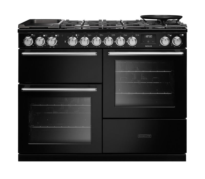 Rangemaster NEXO110DFPCBL/CM1 Nexus 110 Dual Fuel Range Cooker - Charcoal Black - A Rated