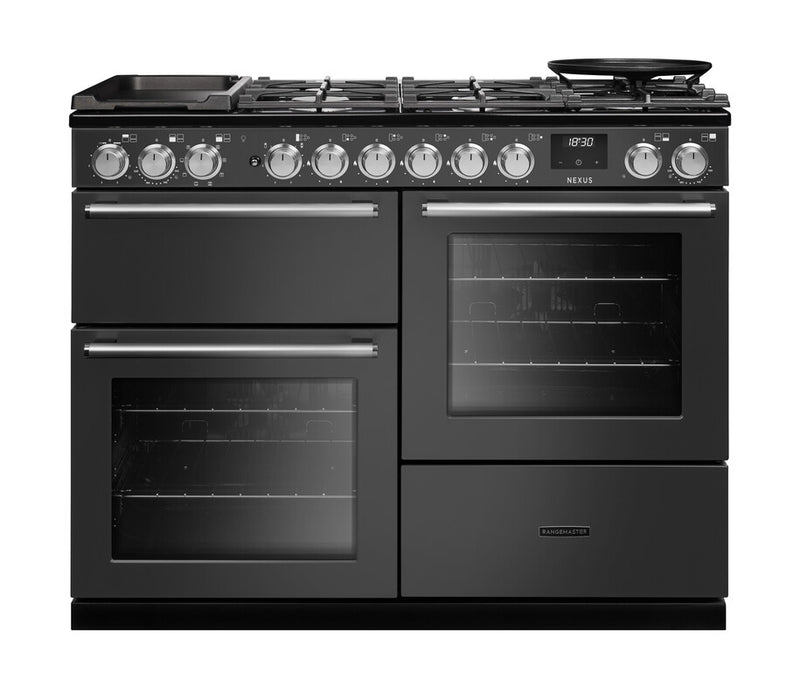 Rangemaster NEXO110DFPSLT/CM1 Nexus 110 Dual Fuel Range Cooker - Slate - A Rated