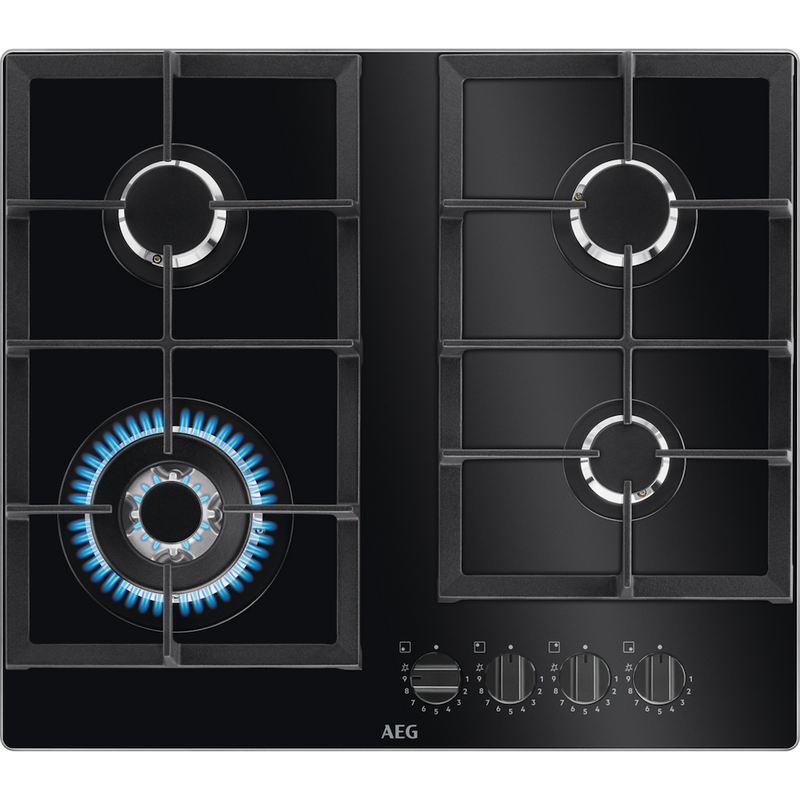 AEG HKB64420NB 6000 Gas on Glass Gas Hob