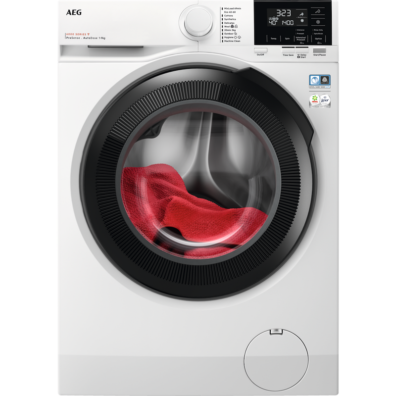 AEG LFR61944AD 6000 Series Autodose Front Loading Full Size 9kg Washing Machine