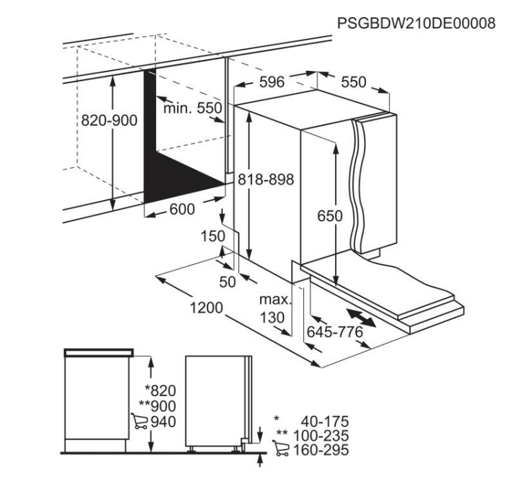 AEG GI5200C2SN 60cm Full Size Fully Integrated Dishwasher