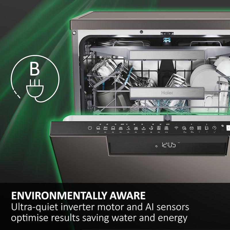Haier XS 6B4S3FSB-80 Integrated 60cm Dishwasher with 16 Place Settings and WiFi (Discontinued)
