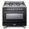 DeLonghi Vintage DVRS 916 DF BL, Dual Fuel Range Cooker - Gloss Black (Discontinued) Thumbnail
