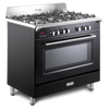 DeLonghi Vintage DVRS 916 DF BL, Dual Fuel Range Cooker - Gloss Black (Discontinued) Thumbnail