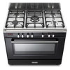DeLonghi Vintage DVRS 916 DF BL, Dual Fuel Range Cooker - Gloss Black (Discontinued) Thumbnail