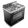 DeLonghi Vintage DVRS 916 DF BL, Dual Fuel Range Cooker - Gloss Black (Discontinued) Thumbnail
