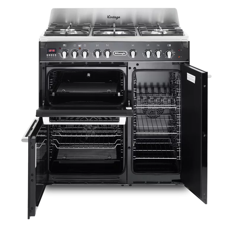 DeLonghi Vintage D3VR 908 DF BL-1, Dual Fuel Range Cooker - Black (Discontinued)