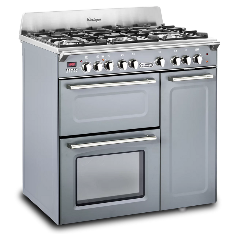DeLonghi Vintage D3VR 908 DF SLATE-1, Dual Fuel Range Cooker - Slate Grey (Discontinued)
