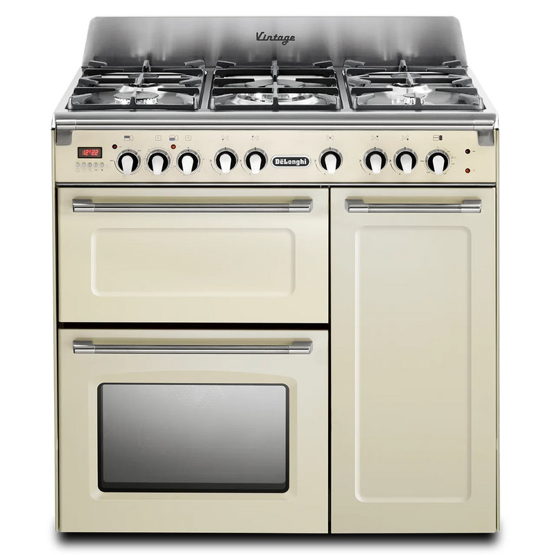 DeLonghi Vintage D3VR 908 DF-1, Dual Fuel Range Cooker - Cream (Discontinued)