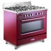 DeLonghi Vintage DVRS 916 DF BU, Dual Fuel Range Cooker - Burgundy (Discontinued) Thumbnail