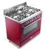DeLonghi Vintage DVRS 916 DF BU, Dual Fuel Range Cooker - Burgundy (Discontinued) Thumbnail