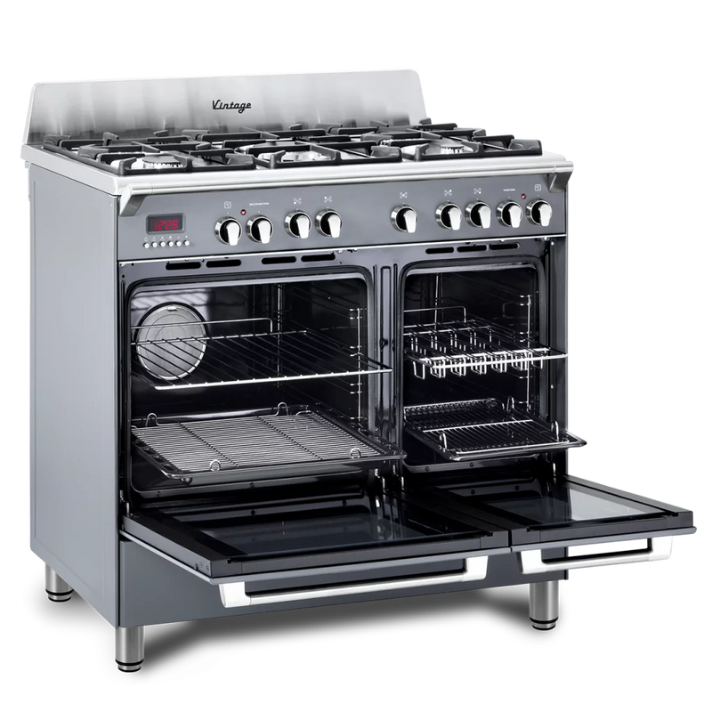 DeLonghi Vintage DVTR 906 DF SLATE-1, Dual Fuel Range Cooker - Slate Grey Discontinued