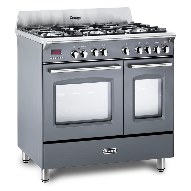 DeLonghi Vintage DVTR 906 DF SLATE-1, Dual Fuel Range Cooker - Slate Grey Discontinued