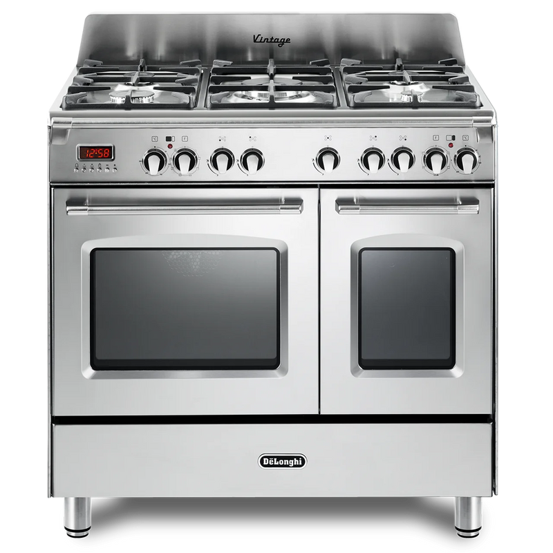 DeLonghi Vintage DVTR 906 DF SS-1, Dual Fuel Range Cooker - Stainless Steel