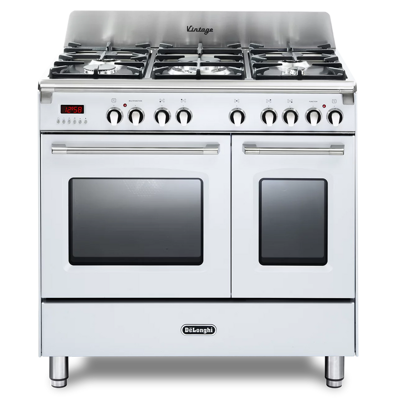 DeLonghi Vintage DVTR 906 DF WH-1, Dual Fuel Range Cooker - White Discontinued