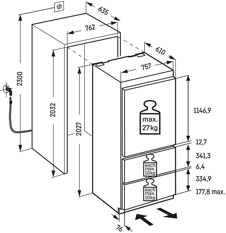 Liebherr ECBNe 7871 PremiumPlus Fully integrated Fridge and freezer