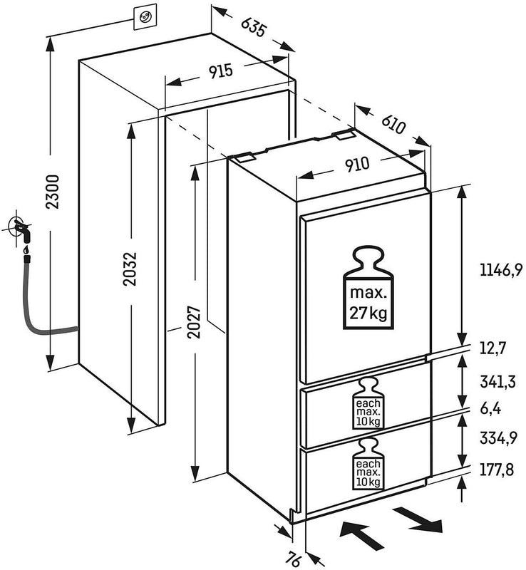 Liebherr ECBNe 8871 PremiumPlus Fully integrated Fridge and freezer