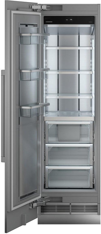 iebherr egn9271 monolith integrated freezer with door open. Freezer compartment is empty.