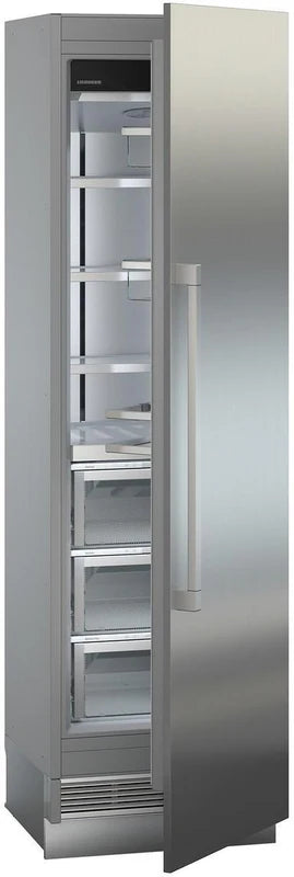 liebherr ekb9271 monolith, integrated fridge with door ajar and empty and a slight angle towards the right