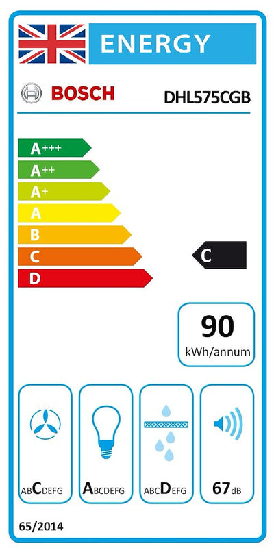 Bosch Series 6 DHL575CGB, Canopy cooker hood (Discontinued)