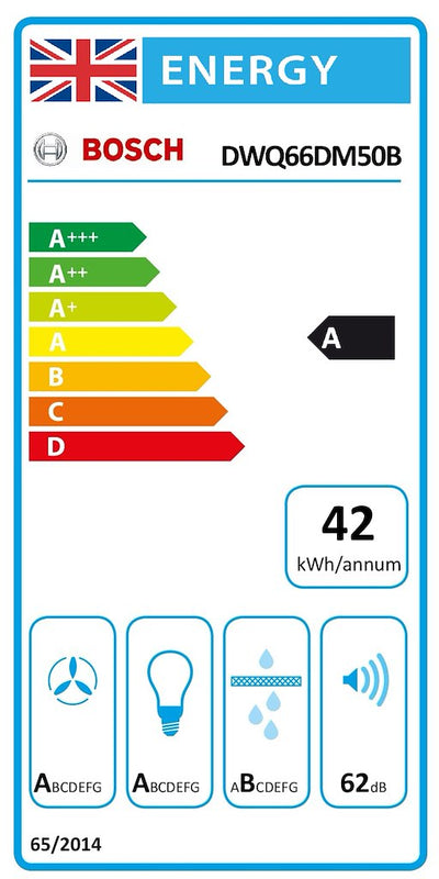Bosch Series 4 DWQ66DM50B, Wall-mounted cooker hood