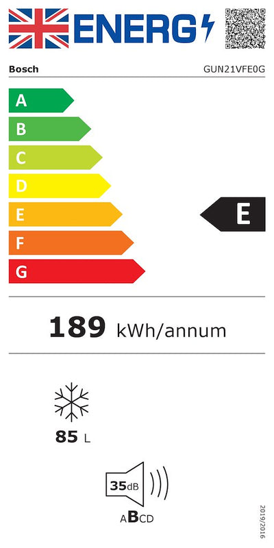 Bosch Series 4 GUN21VFE0G, Built-under freezer