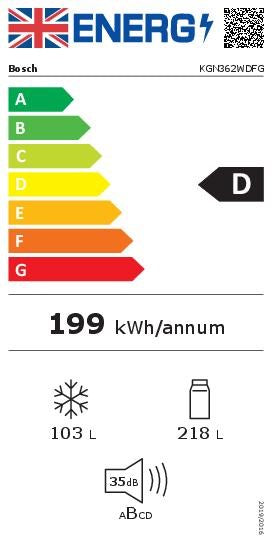 Bosch Series 4 KGN362WDFG, Free-standing fridge-freezer with freezer at bottom