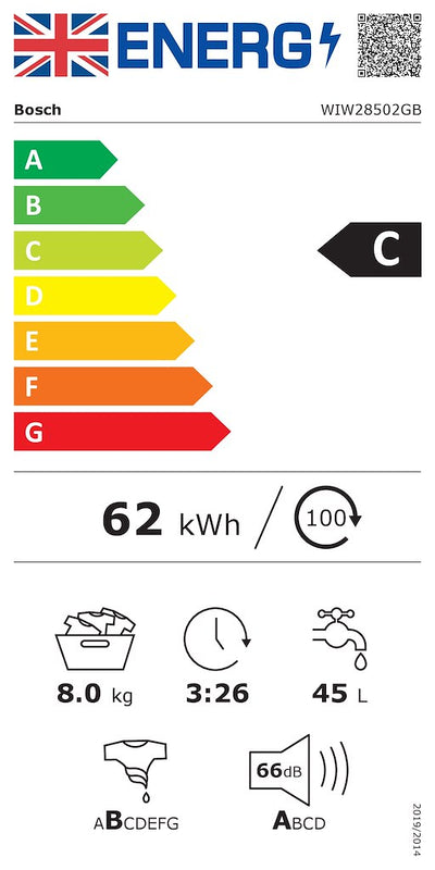 Bosch Series 8 WIW28502GB, Built-in washing machine