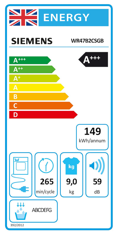 Siemens iQ 700 WR47B2CSGB, Heat pump tumble dryer
