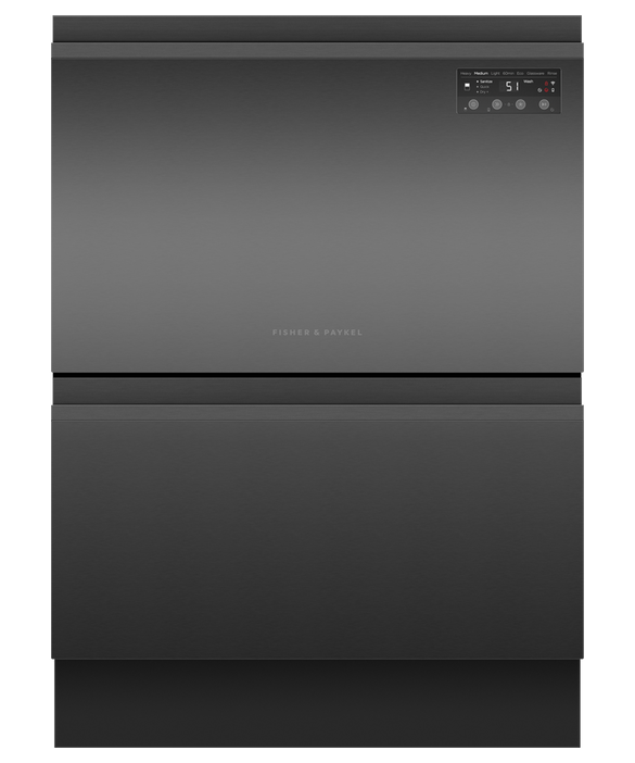 Fisher & Paykel Series 7 DD60D2HNB9, Black Stainless Steel Double Dishdrawer