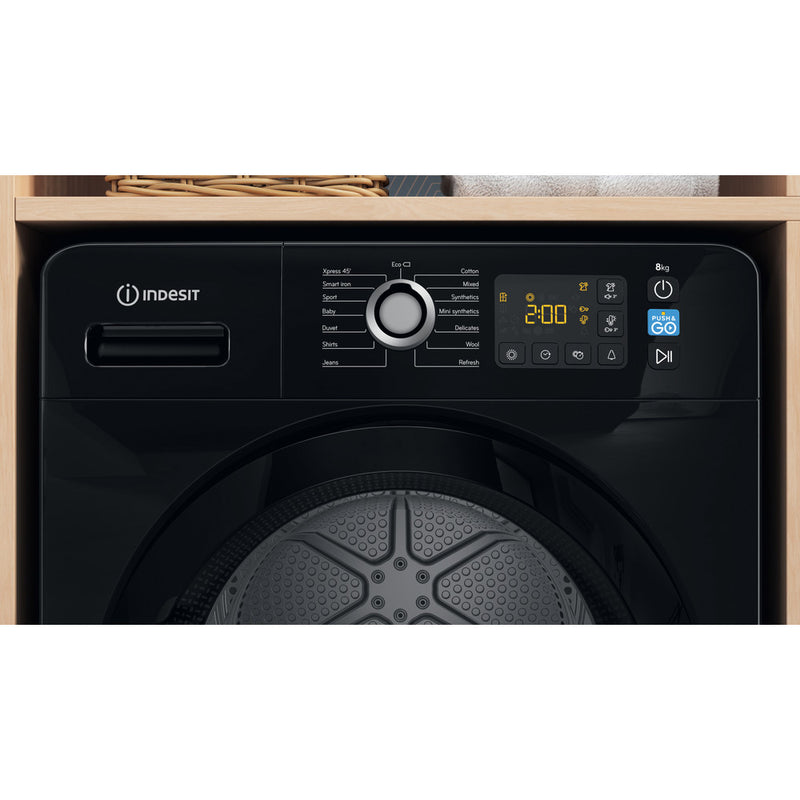 Indesit YT M11 82B X UK Heat Pump Tumble Dryer - 8kg - Black (Discontinued)