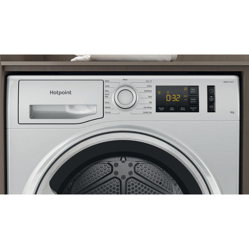 Hotpoint 9kg NT M11 92SSK UK Heat Pump Tumble Dryer - Silver (Discontinued)