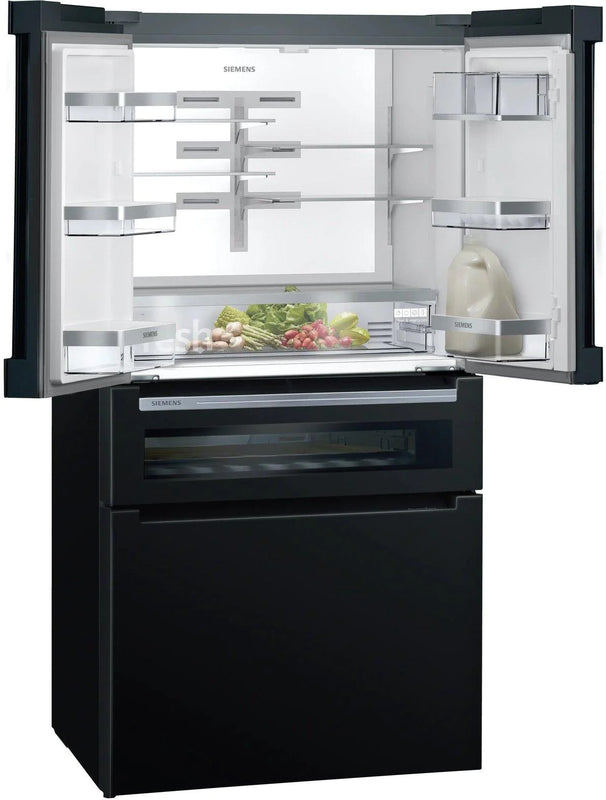 Siemens iQ 700 KF96RSBEA, French Door Bottom Mount Refrigerator, Glass door
