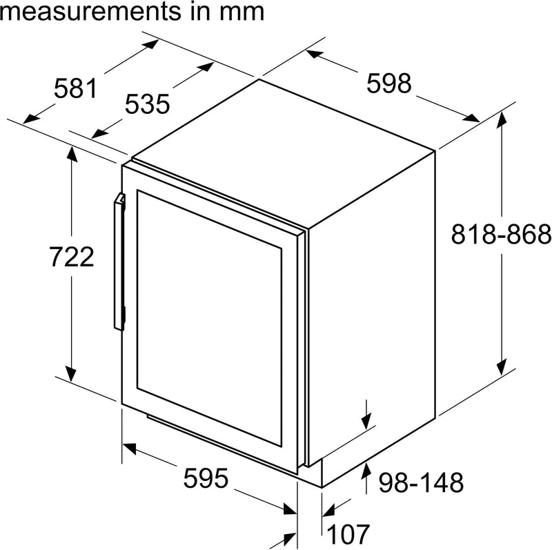 Neff N 70 KU9213HG0G, Wine cooler with glass door