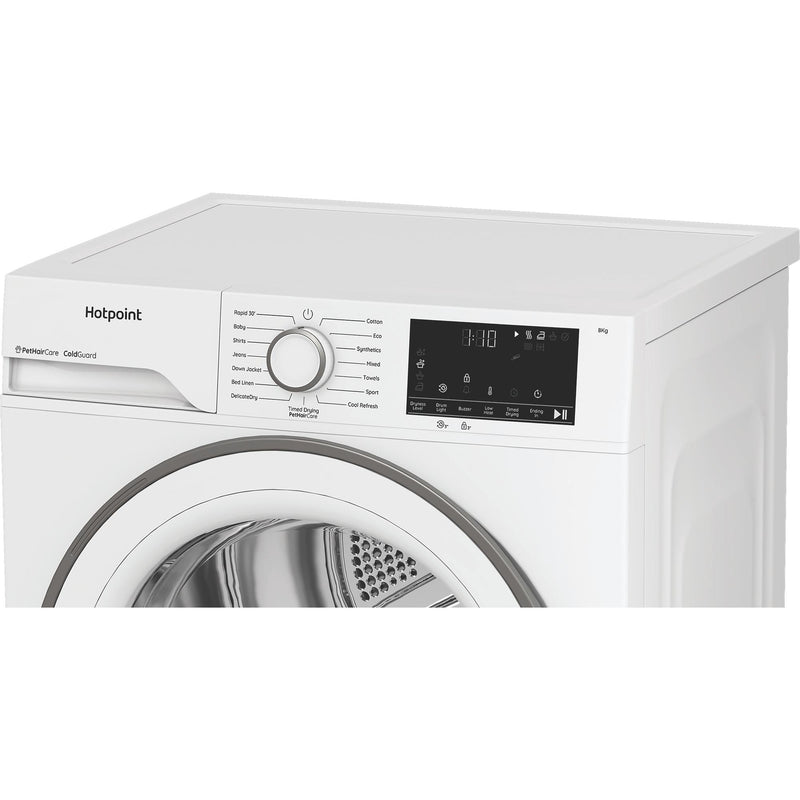 Hotpoint CHSD83MWWUK Freestanding 8kg Heat Pump Tumble Dryer with ColdGuard - White