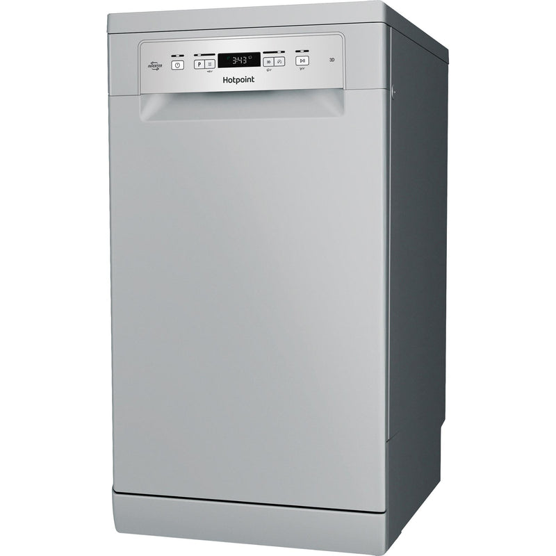 Hotpoint HP3FC10BS7A0SUK 10 Place Setting Freestanding Slimline Dishwasher with 3D Zone Wash - Silver