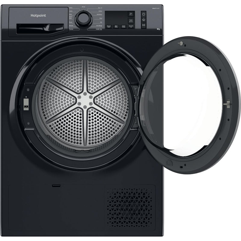 Hotpoint Crease Care NT M11 82BSK UK 8kg Heat Pump Tumble Dryer - Black (Discontinued)