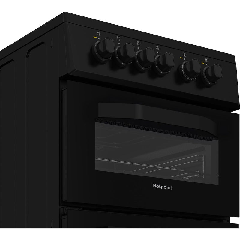 Hotpoint HTE5VCB Freestanding 50cm Electric Cooker with Ceramic Hob - Black