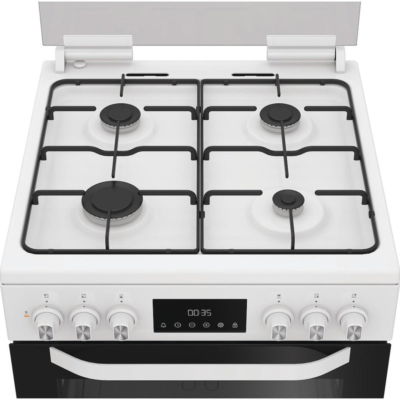 Hotpoint HDD6GDC2W Freestanding 60cm Dual Fuel Cooker with Double Oven - White